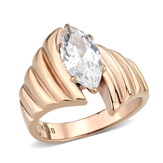 2.75 Ct. Marquise Cut Rose Gold Plated Cubic Zirconia Ring