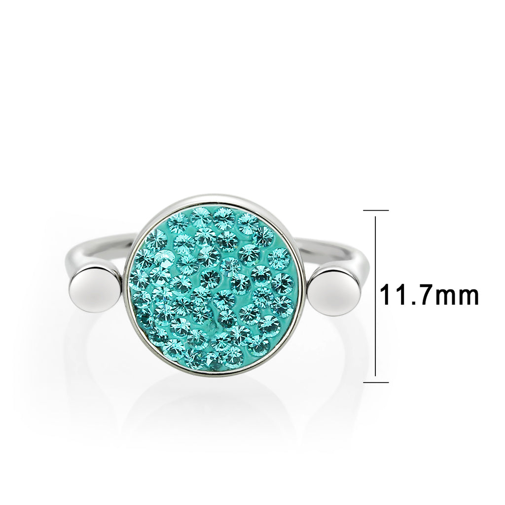 Emerald Color Cluster Crystal Ring