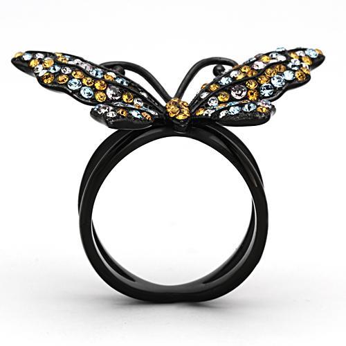 Multi Color Crystal Butterfly Ring