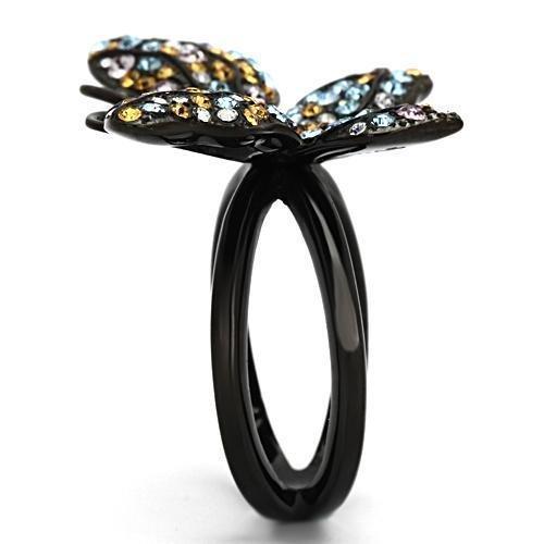 Multi Color Crystal Butterfly Ring