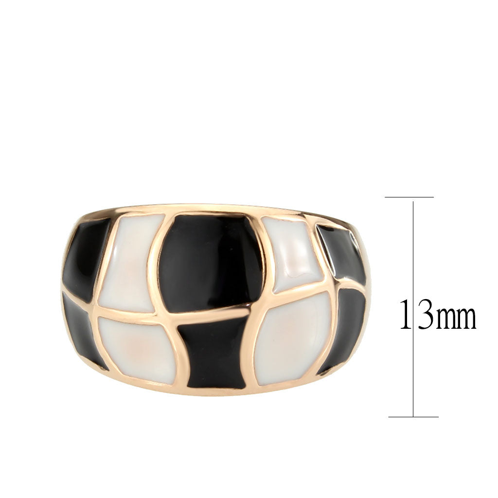 Black and White Rose Gold Band Ring
