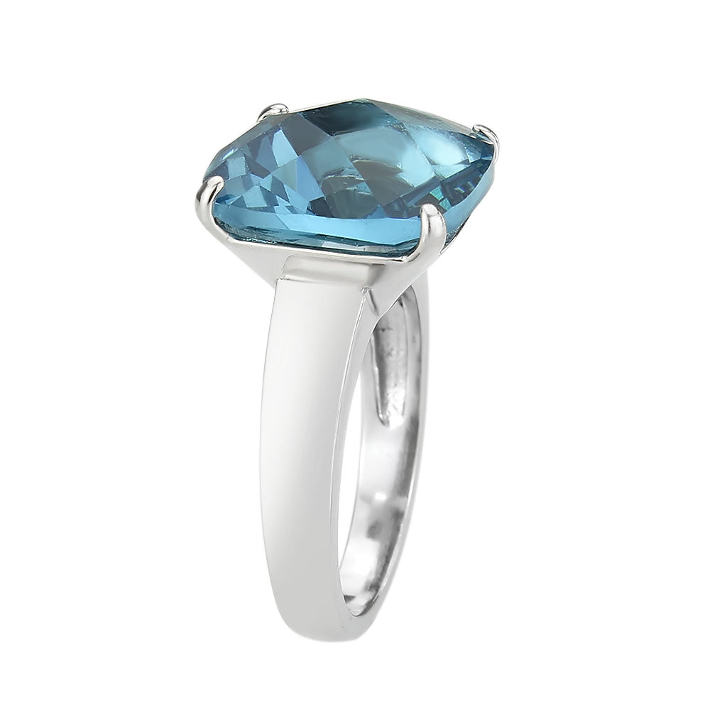DRE Blue Women's Solitaire Ring with Lab Created Center Stone!