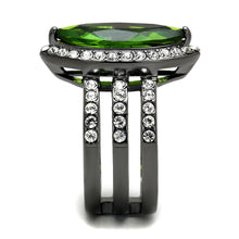 7 ct. Marquise Cut Synthetic Peridot  Black Stainless Steel Ring