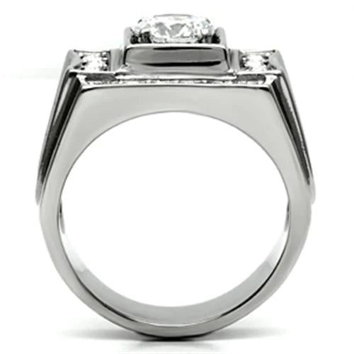 2 ct. Round Cut Cubic Zirconia Ring for Men in Stainless Steel